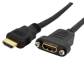 StarTech HDMI panelový kabel černá / Kabel HDMI / HDMI-HDMI / 0,9 m / 120 Hz (HDMIPNLFM3)