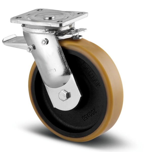 Tente Kolečko pro Extra vysoké zatížení O 125 mm, otočné s brzdou 1771