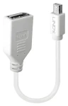 Lindy bílá / Adaptér / Mini DisplayPort (M) - DisplayPort (F) / 0,15 m (41021)