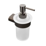 Dávkovač mýdla SAT Simply R PVD PVD gun metal/mléčné sklo SATDSIMR99GM SATDSIMR99GM