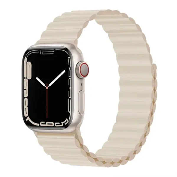 Devia Deluxe Sport3 Řemínek pro Apple Watch 44/45/46mm Starlight / Řemínek / silikonový / magnetický (6938595364839)
