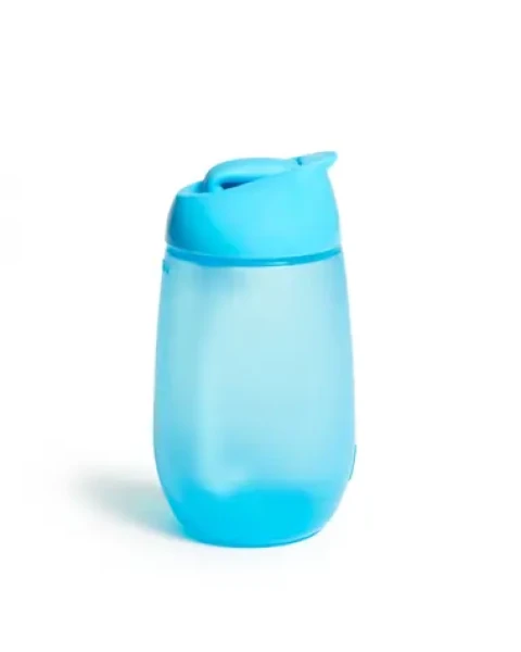 Munchkin - Hrneček s brčkem Simple Clean 296ml - modrá / od 12 měsíců (5019090900188)