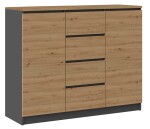 FRONTI Komoda 2D4S 120 BA antracit + dub artisan