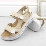 Pohodlné sandály na suchý zip Rieker W RKR691 beige 40