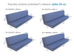 MABO Matrace s rozkládacím opěradlem - 20 cm ROZMĚR: 100 x 200 cm - ATYP