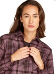 Dámské merino tričko s dlouhým rukávem ICEBREAKER Wmns 200 Dawnder LS Flannel Shirt Plaid, Bittersweet/Deco/P velikost: M