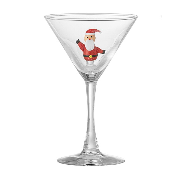 Bloomingville Sklenice na koktejl s dekorací Misa 170 ml Santa Claus, sklo