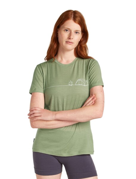 ICEBREAKER Wmns Mer 150 Tech Lite SS Tee Single Line C, Lichen (vzorek) velikost: S