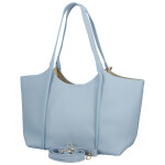 Moderní dámská koženková kabelka na rameno Olga, světle modrá