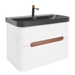 Koupelnová skříňka s umyvadlem a baterií SAT Fusion 77,5x53x45 cm bílá matná mat SATFUSION280WBKMBA SATFUSION280WBKMBA