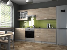 FRONTI Kuchyňská linka PAMELA 260x200 - Sonoma