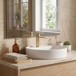 REA - Umyvadlová baterie Veneta Brush Gold Nízka REA-B3010