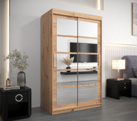 Šatní skříň Abi Ro2 Barva korpusu: Dub artisan, Rozměry: 100 cm, Dveře: Dub artisan