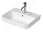 DURAVIT - Happy D.2 Plus Umyvadlo na desku, 500x400 mm, s přepadem, s otvorem pro baterii, bílá 2360500000