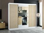 Šatní skříň Abi Lamelo 2 Barva korpusu: Černá, Rozměry: 250 cm