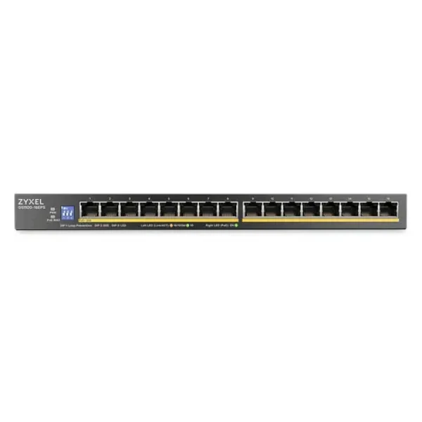 ZyXEL GS1100-16EPS / Switch / 16x GLAN / PoE+ 135W / 10/100/1000 Mbps / Fanless (GS1100-16EPS-EU0101F)