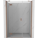 MEXEN/S - Mist-H sprchové dveře křídlové levé 150, transparent, měď kartáčovaná 8A5-150-001-65-00-L