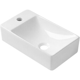 CERANO - Umývátko keramické Sima - závěsné levé - bílá lesklá - 37,2x21,2 CER-680376