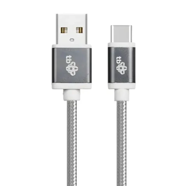 TB Touch 1,5 m šedá / Datový kabel / USB-A (M) - USB-C (M) / Opletený (AKTBXKUCSBA150S)