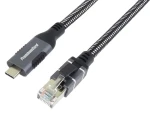 PremiumCord Ethernetový adaptér USB-C - RJ45 / Síťový kabel / 10/100/1000 Mbit / 2 m (ku31net2)