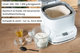Unold 68120 Backmeister Bernd bílá / Domácí pekárna / 550 W / 500-1000 g / 19 programů / LCD displej (68120)