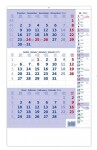 Nástěnný kalendář 2025 Tříměsíční modrý poznámkami