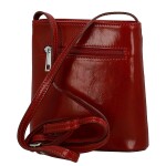 Luxusní dámská kožená crossbody kabelka Katija, červená