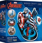Puzzle Wood Craft Origin Neohrožený Kapitán Amerika 160 dílků - Trefl