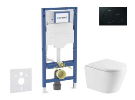 GEBERIT - Duofix Set předstěnové instalace, klozetu Nefia a sedátka softclose, tlačítko Sigma01, černá SANI11CA5167