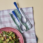 Nicolas Vahé Salátový příbor Serv Blue, modrá barva, kov