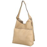 Trendy dámská koženková kabelka na rameno Karix, béžová