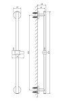 OMNIRES - Sprchová tyč 66 cm, bílá mat DR12WM