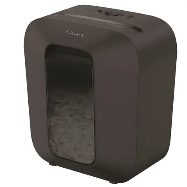 Fellowes LX 25 černá / Skartovač / Křížový řez 4×40 mm / Objem koše 11,5 l / P-4 (důvěrné) (FELSHLX25)