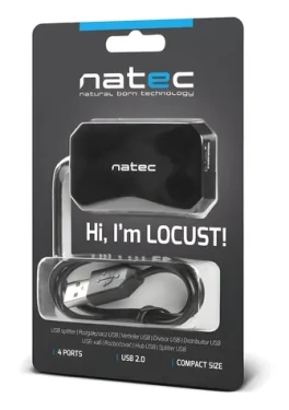 Natec Locust černá / USB rozbočovač / 4x USB-A 2.0 (NHU-0647)