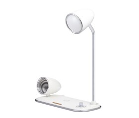 WG - Led lampička s bezdrátovým nabíjením a bluetooth speakerem WG Retro Kathie, bílá
