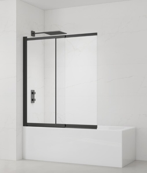 Vanová zástěna SAT Vision 140x120 cm černá SATVZVI120CT SATVZVI120CT