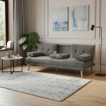 Trojmístná rozkládací pohovka, šedá, látka, ASB-C3034 GREY2