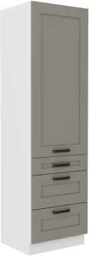 Vysoká potravinová skříňka Luna 60 DKS-210 3S 1F - Premium Box Barva korpusu: Bílá, Barva dvířek: Clay Grey
