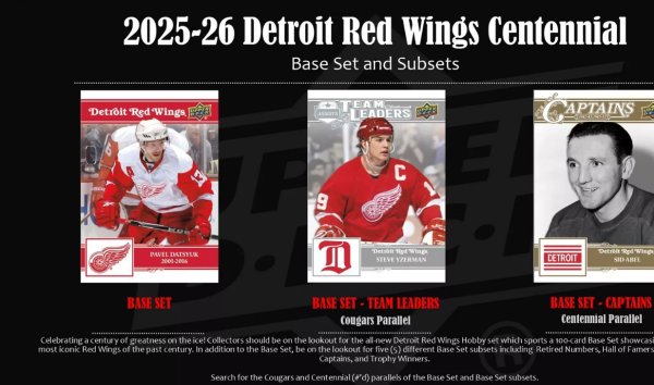 Hokejové karty NHL 2025-26 Upper Deck Detroit Red Wings NHL Centennial Hobby Balíček