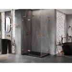 MEXEN/S - Lunar L Duo sprchový kout dveře křídlové 115 x 85, transparent, měď kartáčovaná 834L-115L-085P-65-00