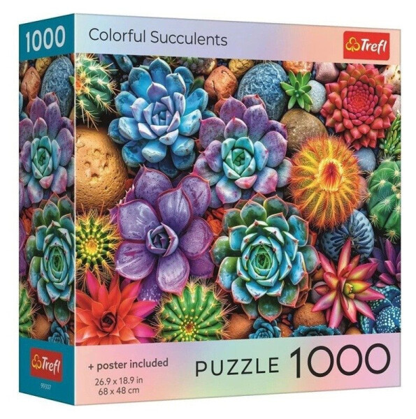 Puzzle Barevné sukulenty 1000 dílků