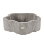 PLUSH NEST PLUSH NEST Suchý bazén Květinová zóna 95 × 30 cm – Prémiový béžový manšestr s 200 míčky