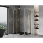 MEXEN/S - Mist L Duo sprchový kout dveře křídlové 95 x 90, transparent, zlato 8A4L-095-090-50-00
