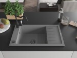 MEXEN/S - Elias granitový dřez 1-miska včetně baterie Carla, šedá 6511-71-670700-70-B