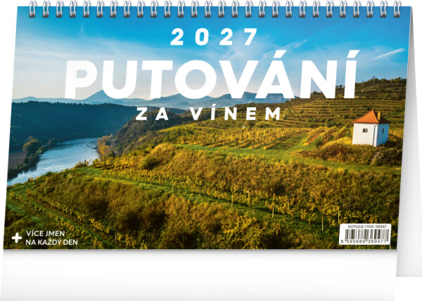 NOTIQUE Stolní kalendář Putování za vínem 2027, 23,1 x 14,5 cm