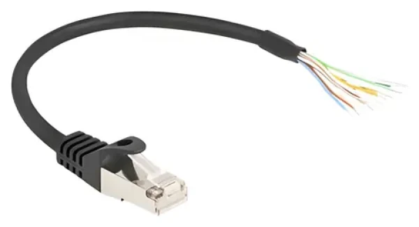 DeLock RJ-50 černý / Kabel / S/FTP / otevřené konce / 0,25 m (80203)