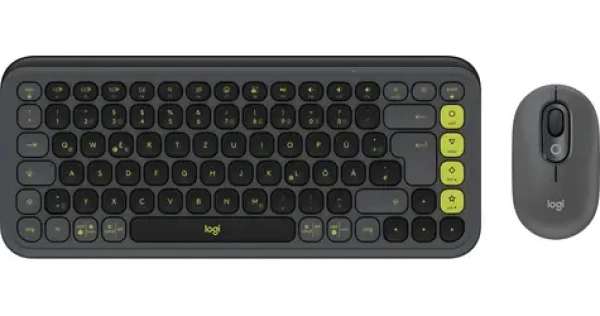 Logitech POP Icon Combo grafitová zelená / Bezdrátová sada klávesnice a myši (920-013106)