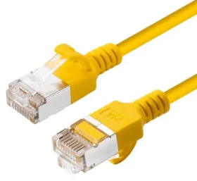 MicroConnect CAT6a U/FTP SLIM 7.5m žlutá / Patch kabel / LSZH / RJ-45 (V-FTP6A075Y-SLIM)