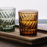 MADAM STOLTZ Sklenice na vodu Brown / decor 300 ml, hnědá barva, sklo