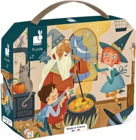 JANOD Puzzle v kufříku Magická škola kouzel